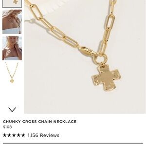 James Michelle Gold Chunky Cross Chain Necklace 20”